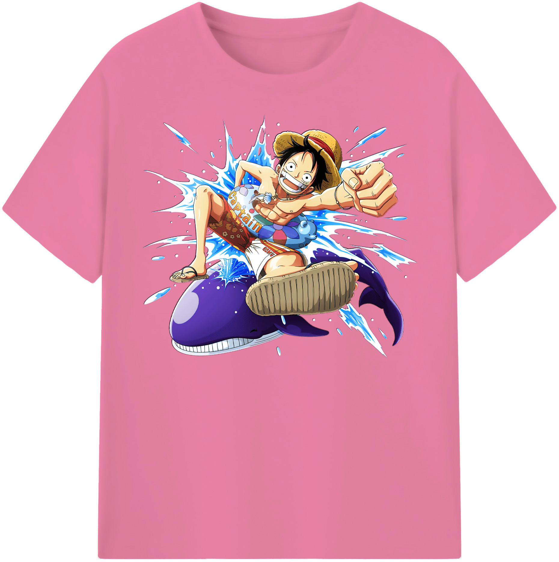 ワンピース モンキー・D・ルフィ ONE PIECE Monkey D. Luffy 綿100％半袖Tシャツ（フロントプリント）